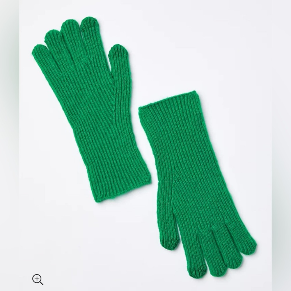 LOFT NWT Winter Ribbed Gloves - Brightโ Kelly Green